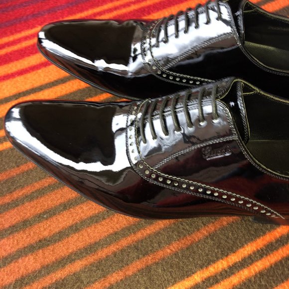 Gucci Men Black Patent Leather Lace-up (US 8) main image 5